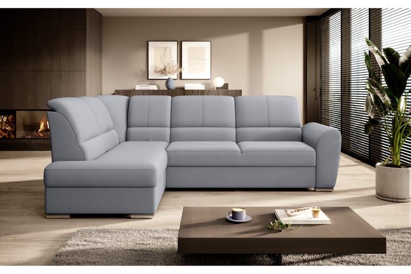 Clarkville Bäddsoffa m. Schäslong 3-sits Grå - Möbler - Vardagsrum - Bäddsoffor