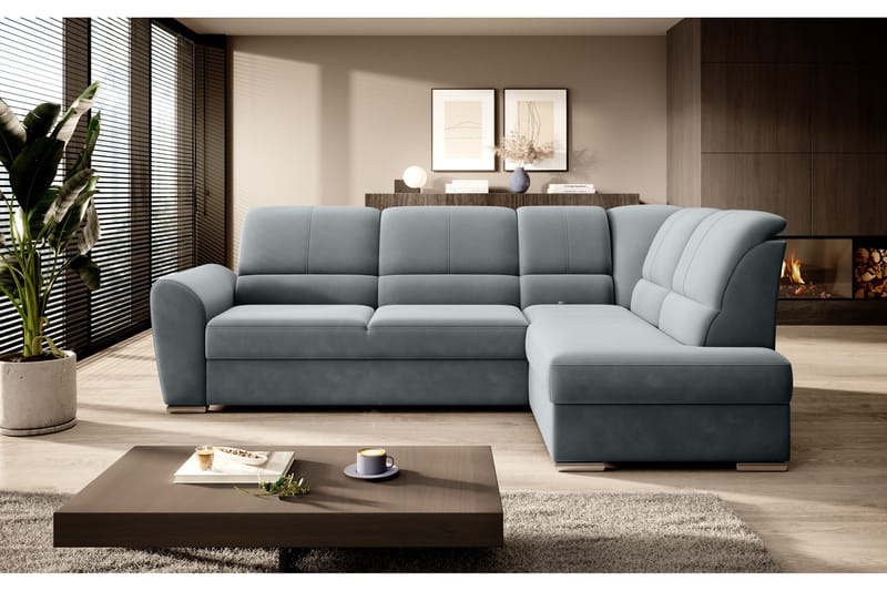 Clarkville Bäddsoffa m. Schäslong 3-sits Grå - Möbler - Vardagsrum - Bäddsoffor