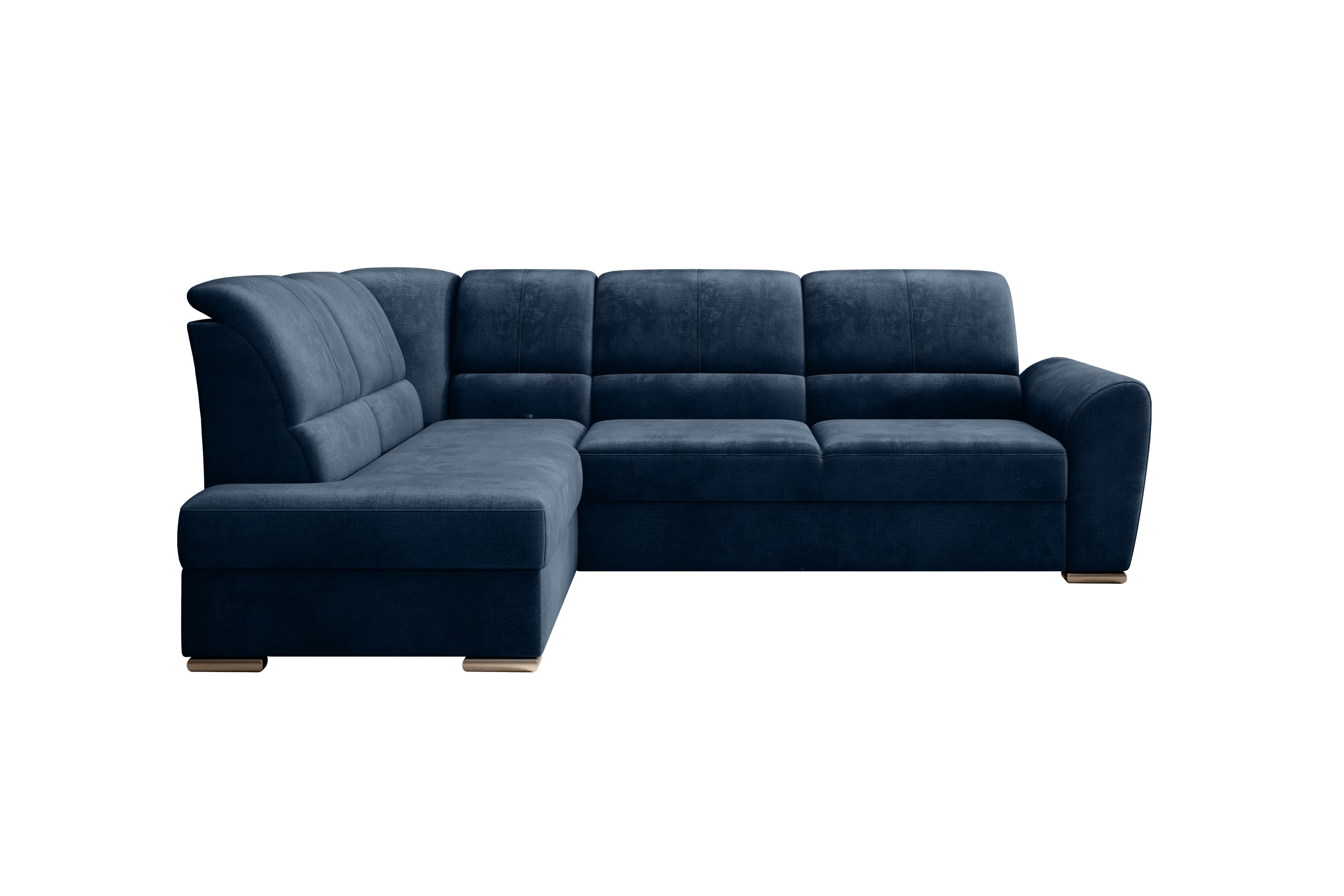 clarkville bäddsoffa m. schäslong 3-sits mörkblå -