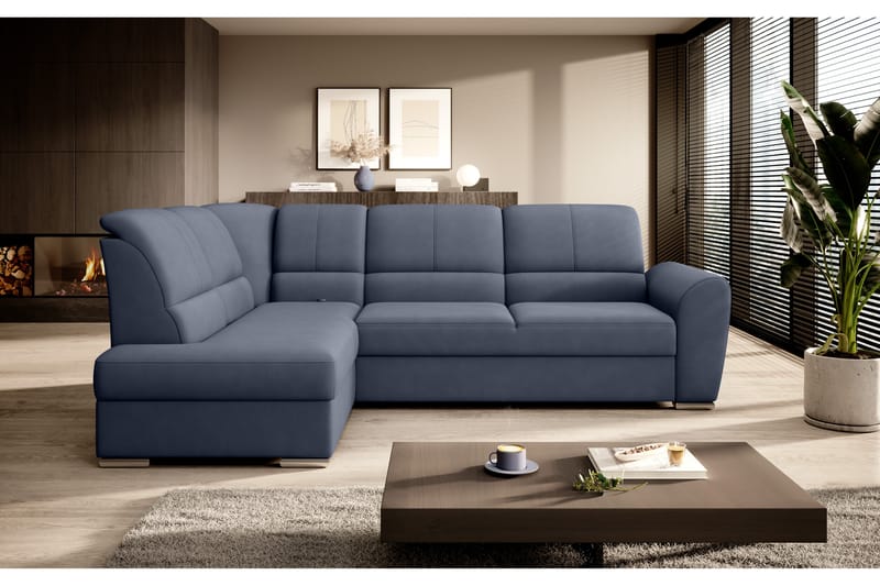 Clarkville Bäddsoffa m. Schäslong 3-sits Mörkblå - Möbler - Vardagsrum - Bäddsoffor