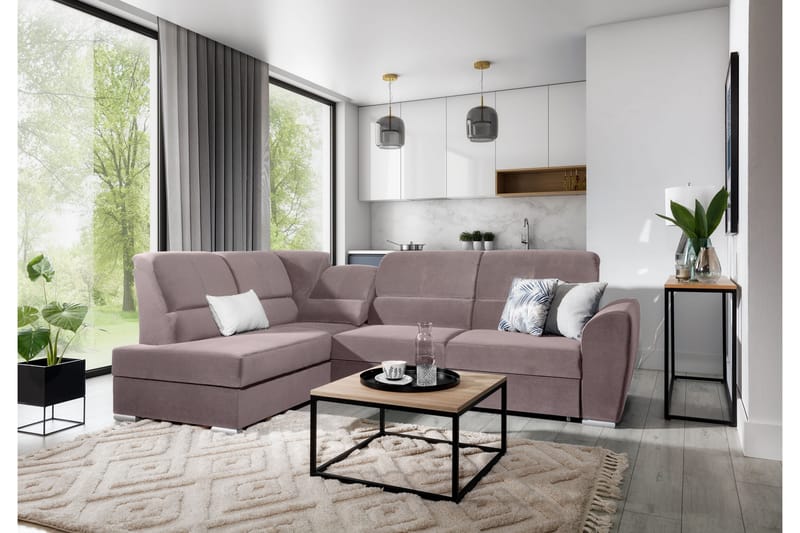 Clarkville Bäddsoffa m. Schäslong 3-sits Mörkbrun - Möbler - Vardagsrum - Bäddsoffor