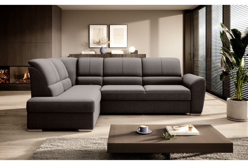 Clarkville Bäddsoffa m. Schäslong 3-sits Mörkbrun - Möbler - Vardagsrum - Bäddsoffor