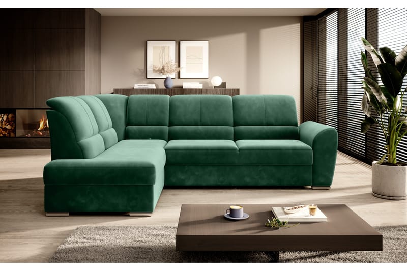 Clarkville Bäddsoffa m. Schäslong 3-sits Mörkgrön - Möbler - Vardagsrum - Bäddsoffor