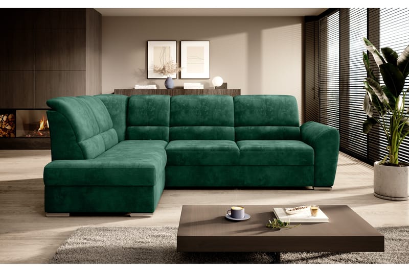 Clarkville Bäddsoffa m. Schäslong 3-sits Mörkgrön - Möbler - Vardagsrum - Bäddsoffor