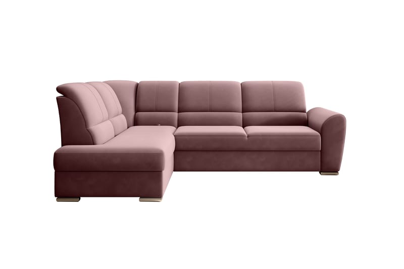 Clarkville Bäddsoffa m. Schäslong 3-sits Rosa - Bäddsoffor