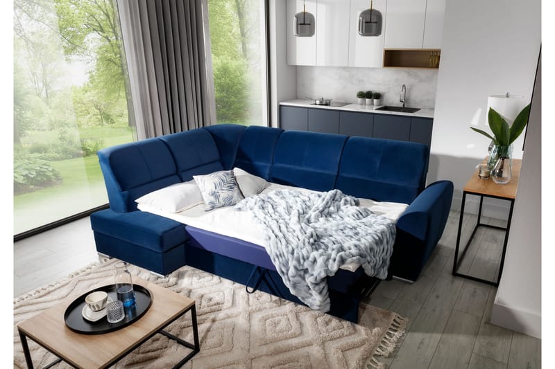 Clarkville Bäddsoffa m. Schäslong 3-sits Svart - Möbler - Vardagsrum - Bäddsoffor