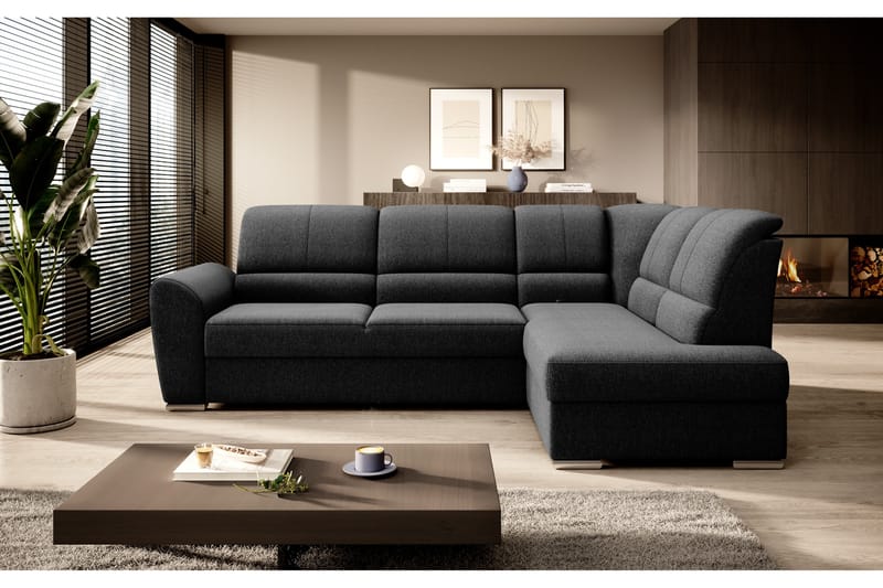 Clarkville Bäddsoffa m. Schäslong 3-sits Svart - Möbler - Vardagsrum - Bäddsoffor