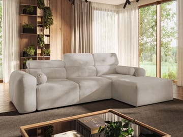 Clement 3-sits Bäddsoffa med Divan Högervänd - Beige - Möbler - Vardagsrum - Bäddsoffor - Hörnbäddsoffa