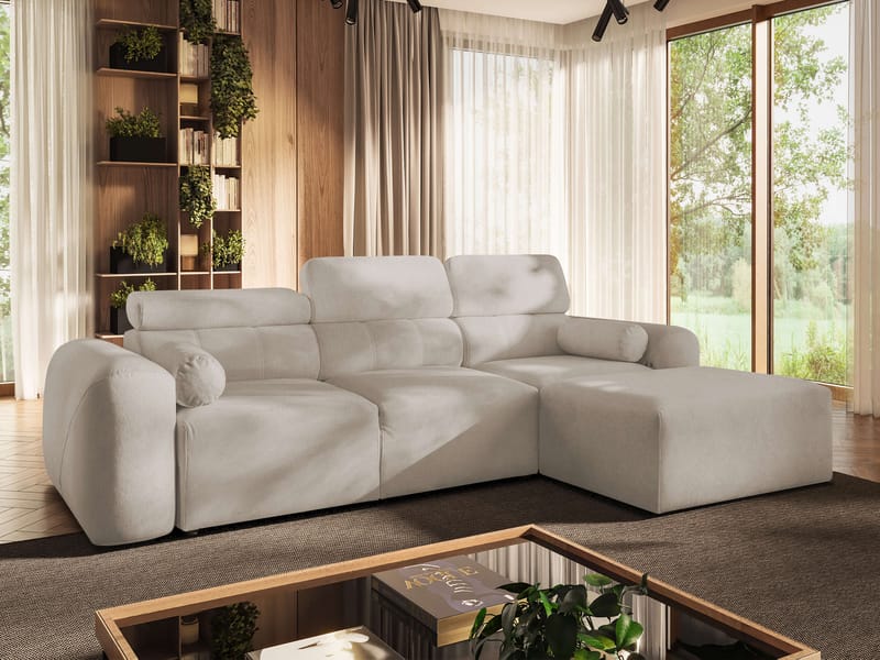 Clement 3-sits Bäddsoffa med Divan Högervänd - Beige - Möbler - Vardagsrum - Bäddsoffor - Hörnbäddsoffa
