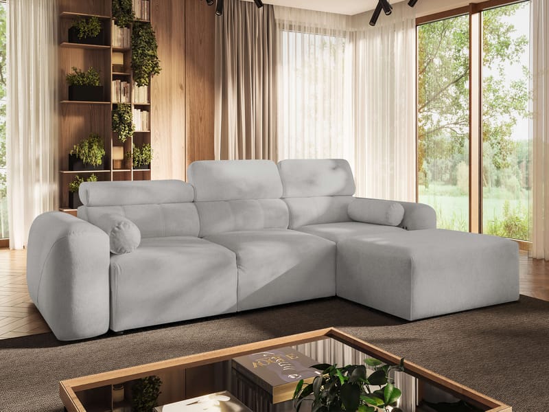 Clement 3-sits Bäddsoffa med Divan Högervänd - Ljusgrå - Möbler - Vardagsrum - Bäddsoffor - Hörnbäddsoffa