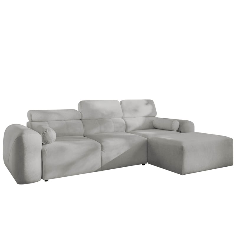 Clement 3-sits Bäddsoffa med Divan Högervänd, Ljusgrå