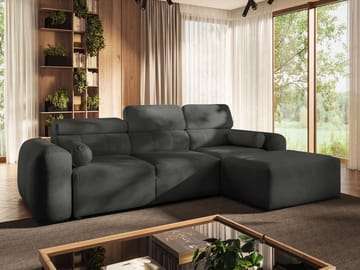 Clement 3-sits Bäddsoffa med Divan Högervänd - Mörkgrå - Möbler - Vardagsrum - Bäddsoffor - Hörnbäddsoffa