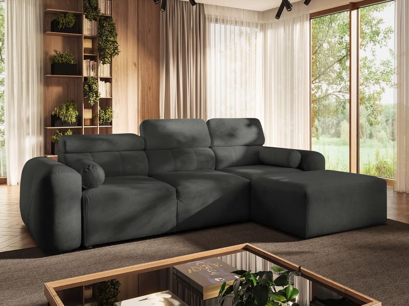 Clement 3-sits Bäddsoffa med Divan Högervänd - Mörkgrå - Möbler - Vardagsrum - Bäddsoffor - Hörnbäddsoffa