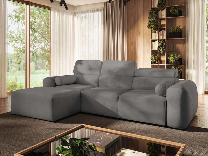 Clement 3-sits Bäddsoffa med Divan Vänstervänd - Mellangrå - Möbler - Vardagsrum - Bäddsoffor - Hörnbäddsoffa