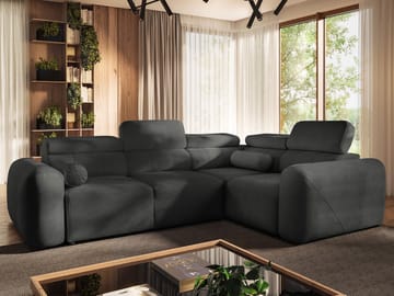 Clement 4-sits Hörnbäddsoffa Högervänd - svart - Möbler - Vardagsrum - Bäddsoffor - Hörnbäddsoffa