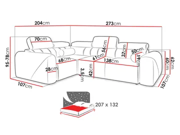 Clement 4-sits Hörnbäddsoffa Vänstervänd - vit - Möbler - Vardagsrum - Bäddsoffor - Hörnbäddsoffa