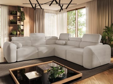 Clement 5-sits Hörnbäddsoffa Högervänd - beige - Möbler - Vardagsrum - Bäddsoffor - Hörnbäddsoffa