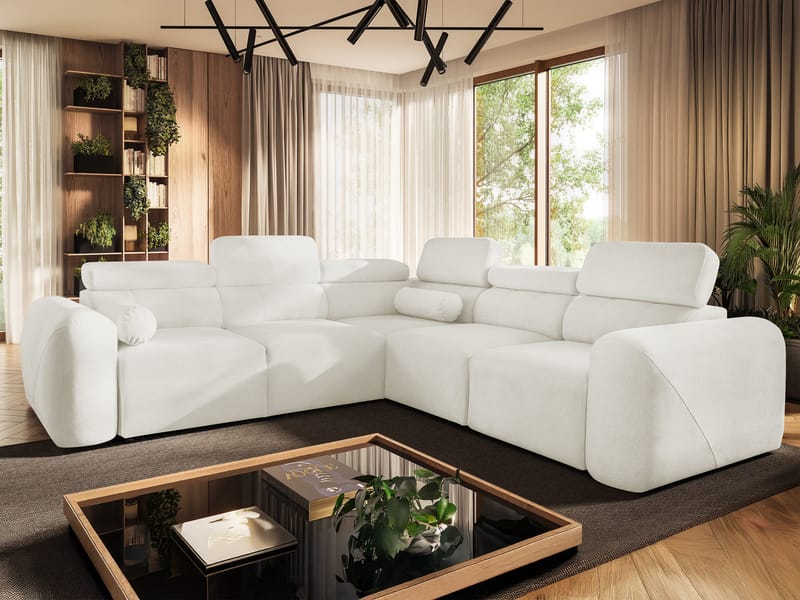 Clement 5-sits Hörnbäddsoffa Högervänd - vit - Möbler - Vardagsrum - Bäddsoffor - Hörnbäddsoffa