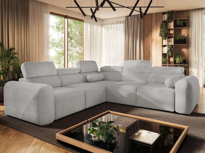 Clement 5-sits Hörnbäddsoffa Vänstervänd - ljusgrå - Möbler - Vardagsrum - Bäddsoffor - Hörnbäddsoffa