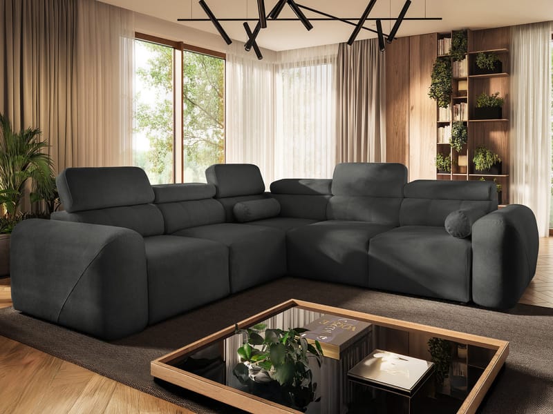 Clement 5-sits Hörnbäddsoffa Vänstervänd - svart - Möbler - Vardagsrum - Bäddsoffor - Hörnb äddsoffa