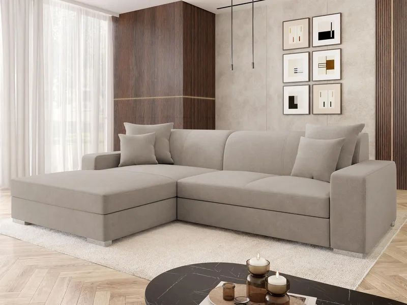 Corvik 3-sits Bäddsoffa med divan och förvaring - beige - Möbler - Vardagsrum - Bäddsoffor - Hörnbäddsoffa