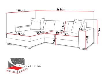 Corvik 3-sits Bäddsoffa med divan och förvaring - gul - Möbler - Vardagsrum - Bäddsoffor - Hörnbäddsoffa