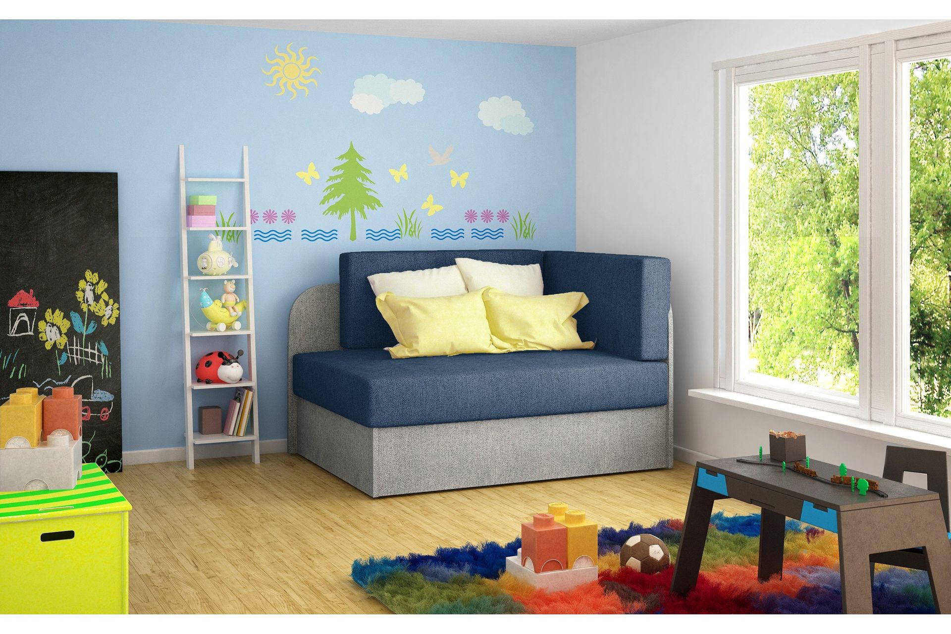 Crenviz B&auml;ddsoffa - Bl&aring;/Gr&aring;