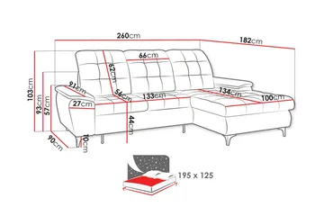 Crystalina Bäddsoffa med Divan 3-sits - Beige - Möbler - Vardagsrum - Bäddsoffor