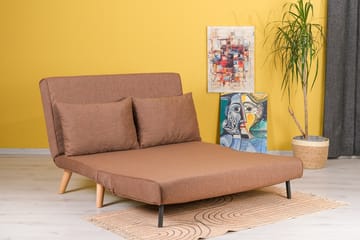Daigo 2-sits Fällbar Framåtbäddad Bäddsoffa 120x180 cm i Tyg - Brun - Möbler - Vardagsrum - Bäddsoffor