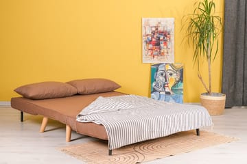 Daigo 2-sits Fällbar Framåtbäddad Bäddsoffa 120x180 cm i Tyg - Brun - Möbler - Vardagsrum - Bäddsoffor