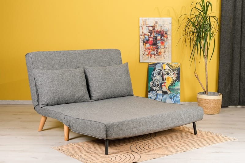 Daigo 2-sits Framåtbäddad Fällbar Bäddsoffa 120x180 cm i Tyg - Grå - Möbler - Vardagsrum - Bäddsoffor
