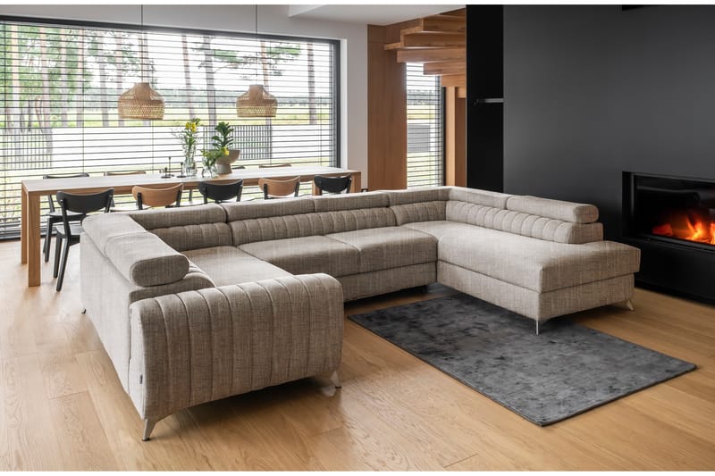 Dalchand Hörnbäddsoffa m. Schäslong Beige - Möbler - Vardagsrum - Bäddsoffor - Hörnbäddsoffa