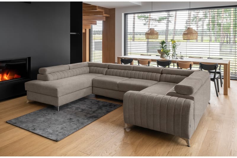 Dalchand Hörnbäddsoffa m. Schäslong Beige - Möbler - Vardagsrum - Bäddsoffor - Hörnbäddsoffa