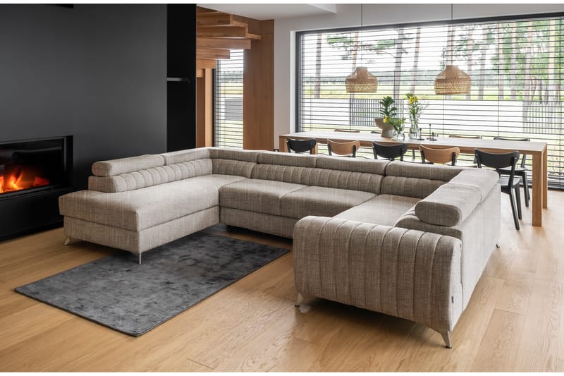 Dalchand Hörnbäddsoffa m. Schäslong Beige - Möbler - Vardagsrum - Bäddsoffor - Hörnbäddsoffa