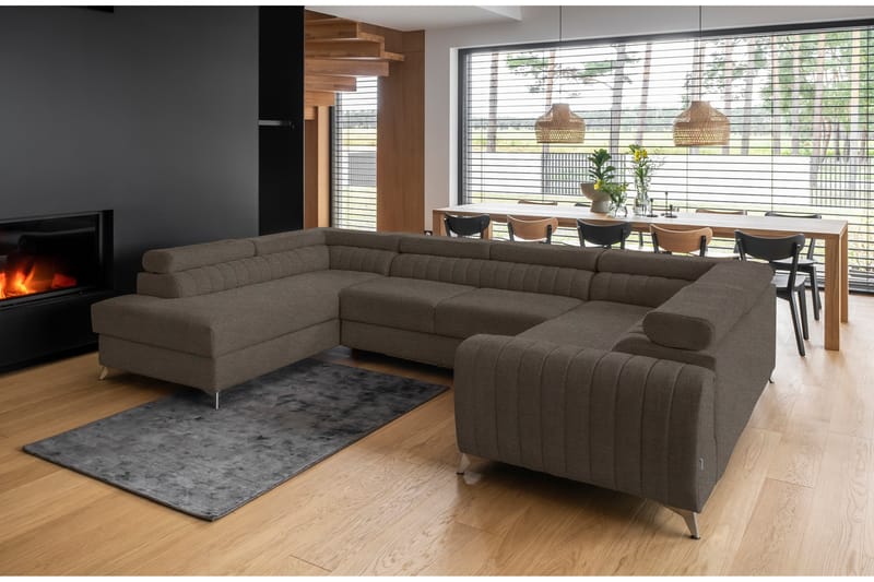 Dalchand Hörnbäddsoffa m. Schäslong Brun - Möbler - Vardagsrum - Bäddsoffor - Hörnbäddsoffa