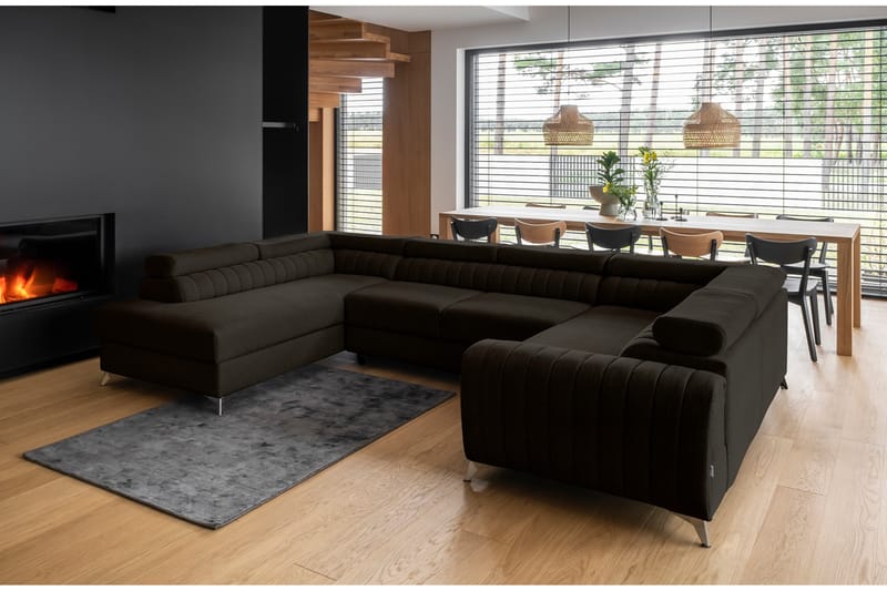 Dalchand Hörnbäddsoffa m. Schäslong Brun - Möbler - Vardagsrum - Bäddsoffor - Hörnbäddsoffa