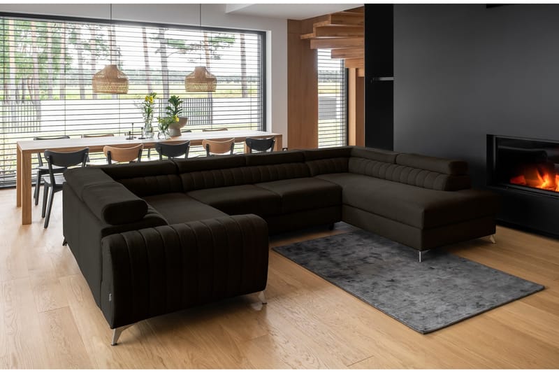 Dalchand Hörnbäddsoffa m. Schäslong Brun - Möbler - Vardagsrum - Bäddsoffor - Hörnbäddsoffa