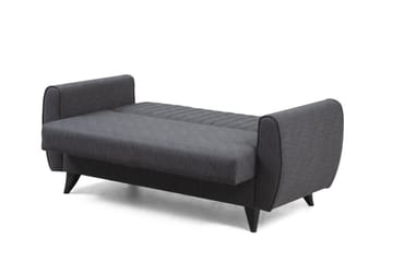 Dalima 2-sits Längsbäddad Bäddsoffa 55x125 cm med Förvaring i Linne - Antracit - Möbler - Vardagsrum - Bäddsoffor