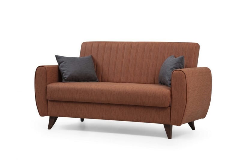 Dalima 2-sits Längsbäddad Bäddsoffa 55x125 cm med Förvaring i Tyg - Terrakotta - Möbler - Vardagsrum - Bäddsoffor