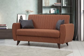Dalima 2-sits Längsbäddad Bäddsoffa 55x125 cm med Förvaring i Tyg - Terrakotta - Möbler - Vardagsrum - Bäddsoffor