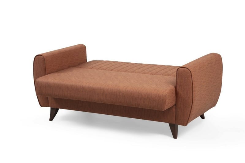 Dalima 2-sits Längsbäddad Bäddsoffa 55x125 cm med Förvaring i Tyg - Terrakotta - Möbler - Vardagsrum - Bäddsoffor