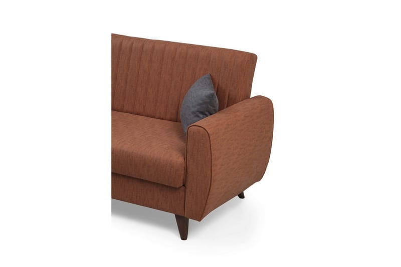 Dalima 2-sits Längsbäddad Bäddsoffa 55x125 cm med Förvaring i Tyg - Terrakotta - Möbler - Vardagsrum - Bäddsoffor