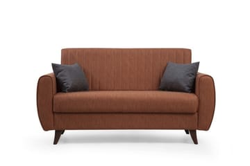 Dalima 2-sits Längsbäddad Bäddsoffa 55x125 cm med Förvaring i Tyg - Terrakotta - Möbler - Vardagsrum - Bäddsoffor