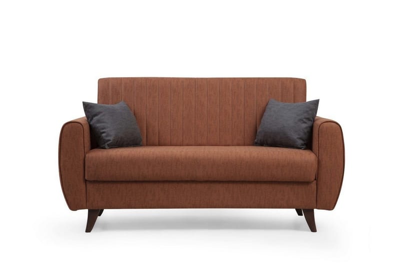 Dalima 2-sits Längsbäddad Bäddsoffa 55x125 cm med Förvaring i Tyg - Terrakotta - Möbler - Vardagsrum - Bäddsoffor