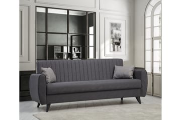 Dalima 3-sits Längsbäddad Bäddsoffa 55x183 cm med Förvaring i Tyg - Antracit - Möbler - Vardagsrum - Bäddsoffor
