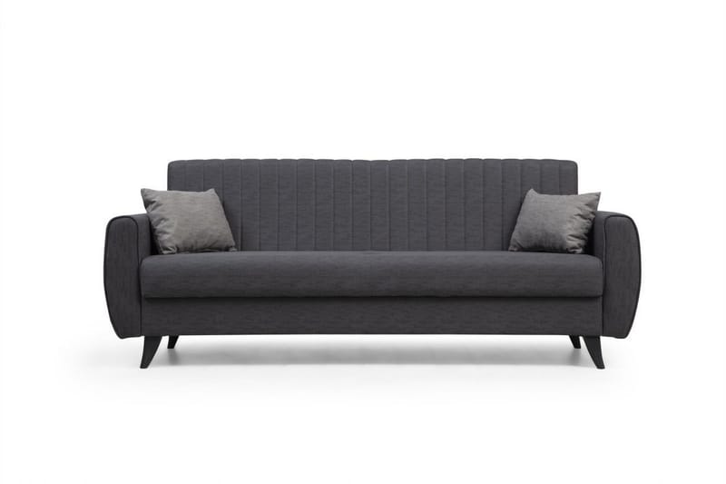 Dalima 3-sits Längsbäddad Bäddsoffa 55x183 cm med Förvaring i Tyg, Antracit