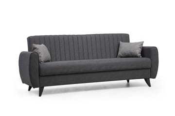 Dalima 3-sits Längsbäddad Bäddsoffa 55x183 cm med Förvaring i Tyg - Antracit - Möbler - Vardagsrum - Bäddsoffor
