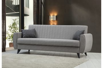 Dalima 3-sits Längsbäddad Bäddsoffa 55x183 cm med Förvaring i Tyg - Grå - Möbler - Vardagsrum - Bäddsoffor