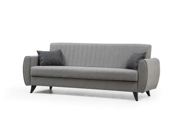 Dalima 3-sits Längsbäddad Bäddsoffa 55x183 cm med Förvaring i Tyg - Grå - Möbler - Vardagsrum - Bäddsoffor