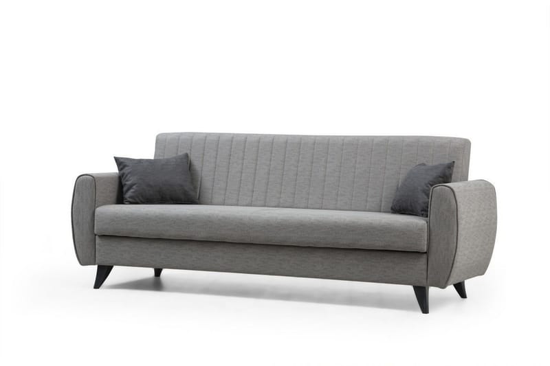 Dalima 3-sits Längsbäddad Bäddsoffa 55x183 cm med Förvaring i Tyg - Grå - Möbler - Vardagsrum - Bäddsoffor